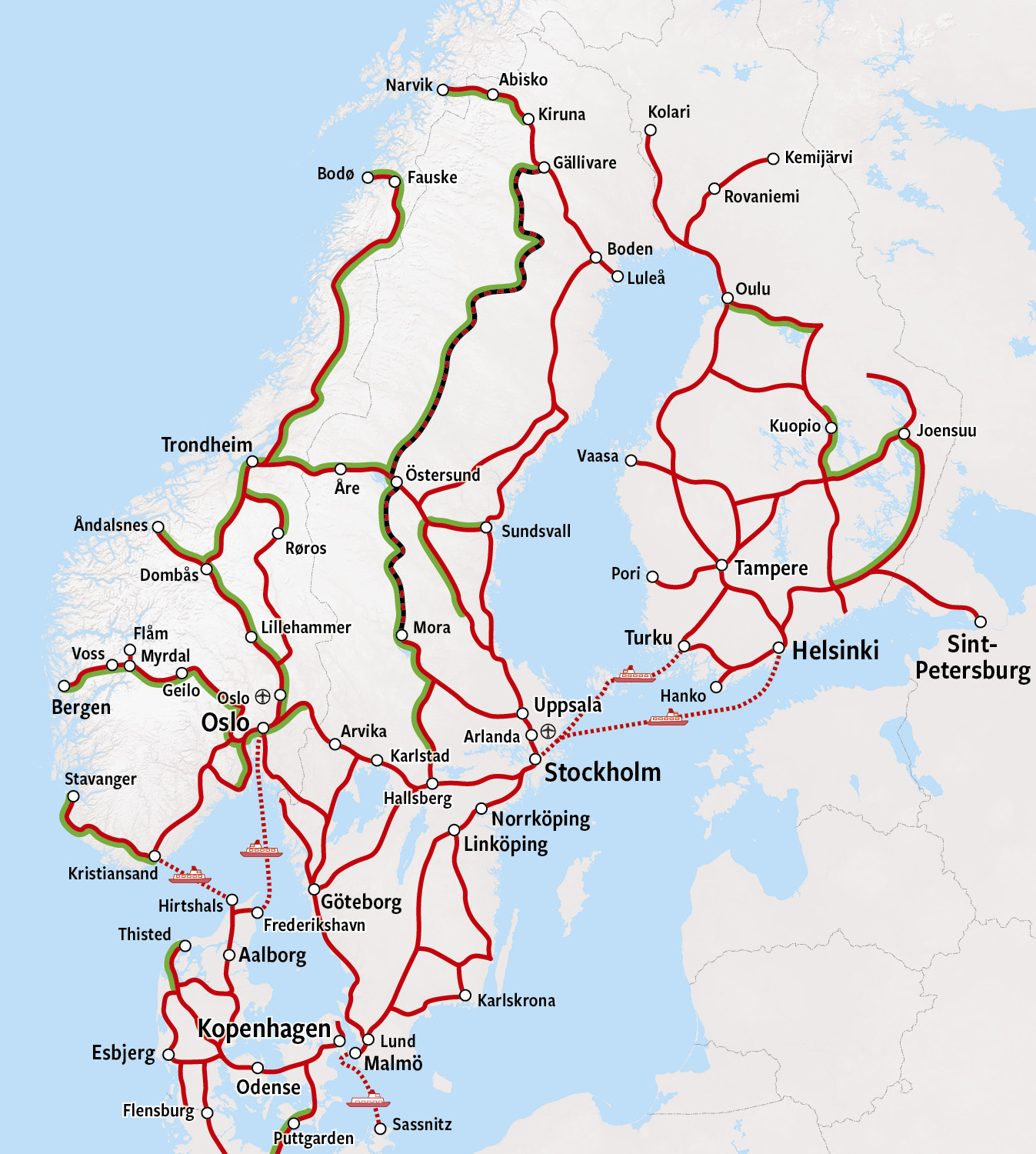 Scandinavia Railway map