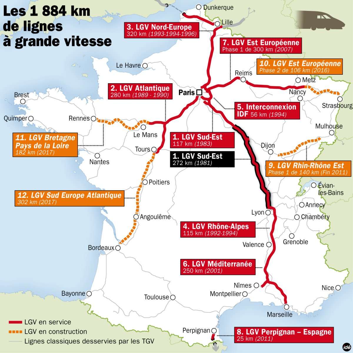 TGV Train Route Map