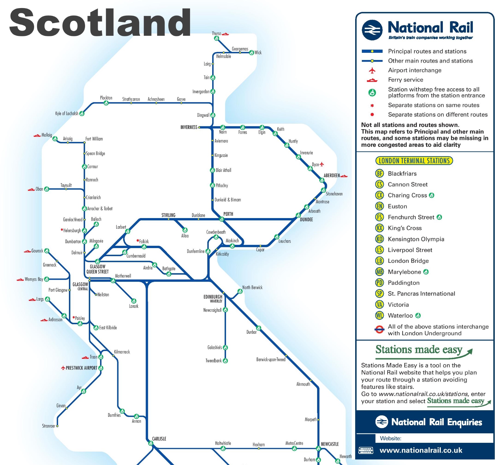 ScotRail route map