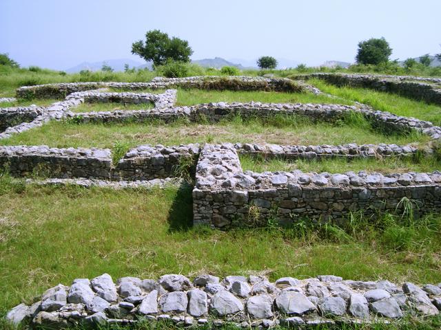 A view of Sirkap city ruins