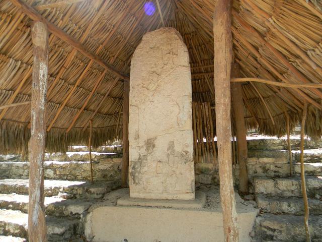 Carved stellae, like this one, tell the tale of Coba.