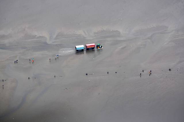 The Northwest: Wattwanderung (mudflat hiking) at low tide in the North Sea, between Cuxhaven and the small Neuwerk island