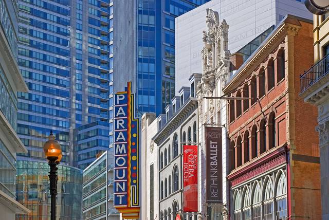 Part of the Theatre District on Washington Street