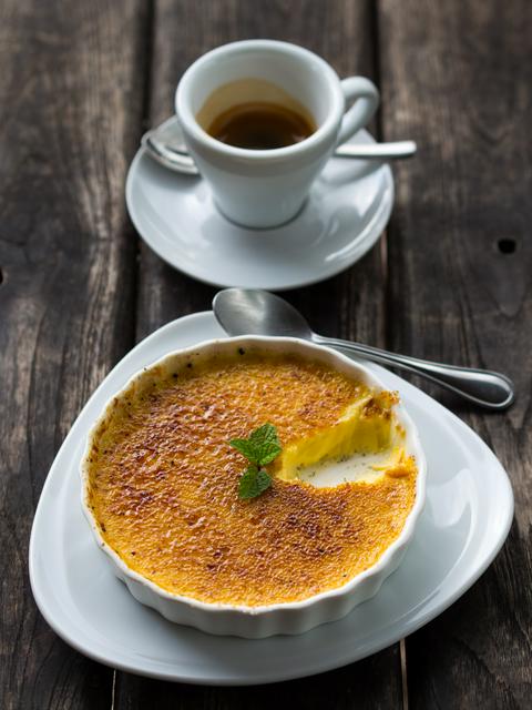 Crème brûlée and an espresso at Sweet Mae Salong