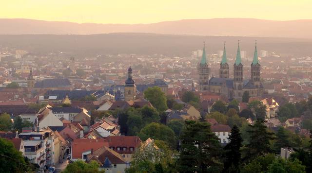 The Altstadt (old town) of Bamberg, seen from the south