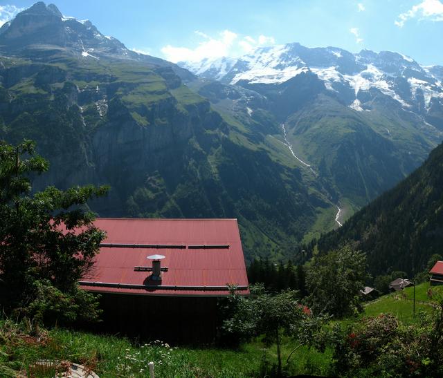 View of the mountains opposite Gimmelwald.