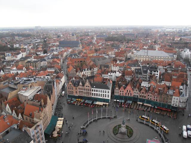 View of the Grote Markt from top of Belfort