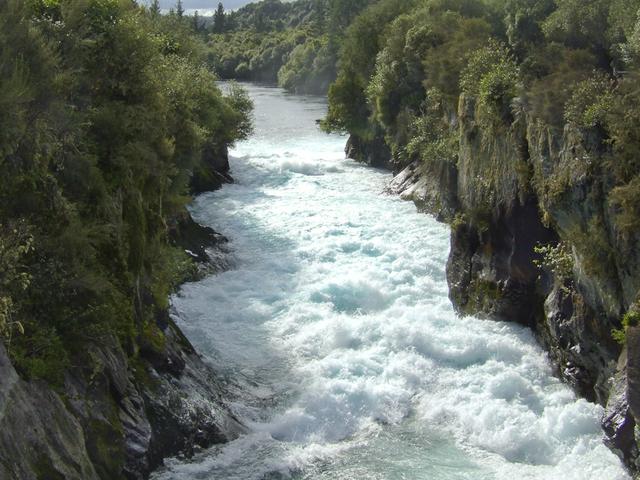 The rapids in the Waikato River before the Huka Falls