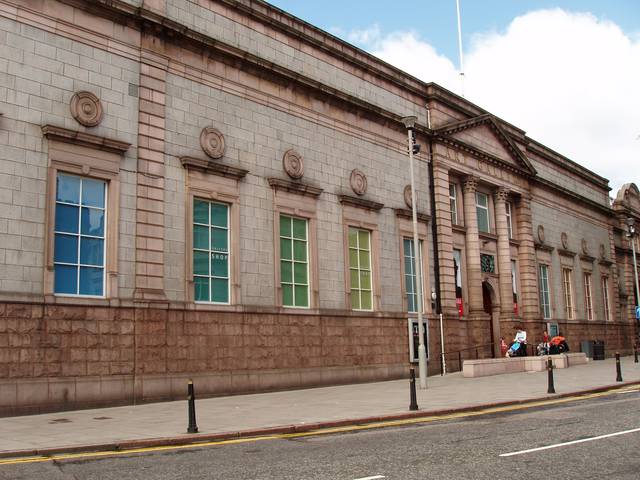 Aberdeen Art Gallery, constructed of pink granite.