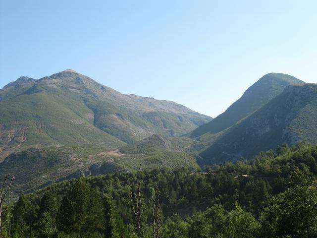 Mountains in the park near the village of Llange