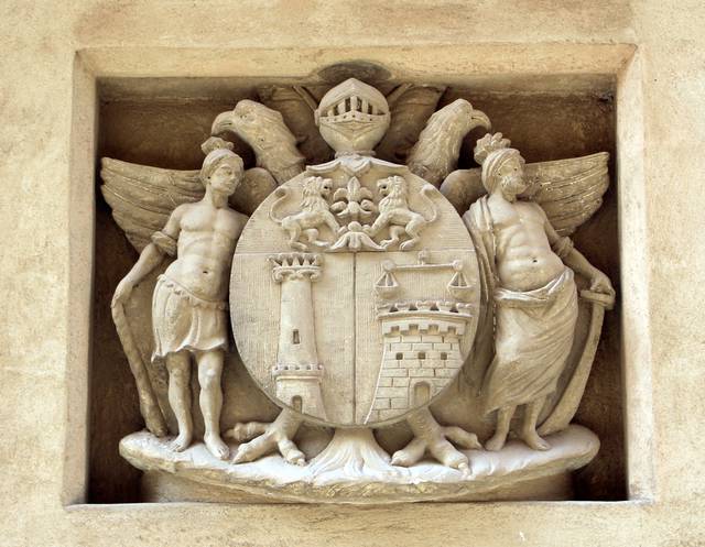 The coat of arms at the Palazzo Peretti