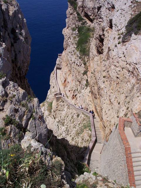 Staircase down to the Grotta di Nettuno