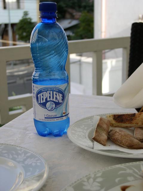 Mineral water at a restaurant