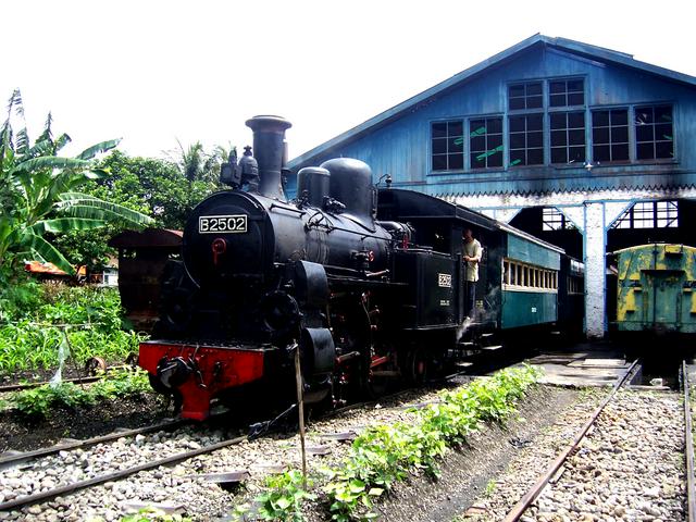 A Steam Locomotive at the Indonesian Railway Museum