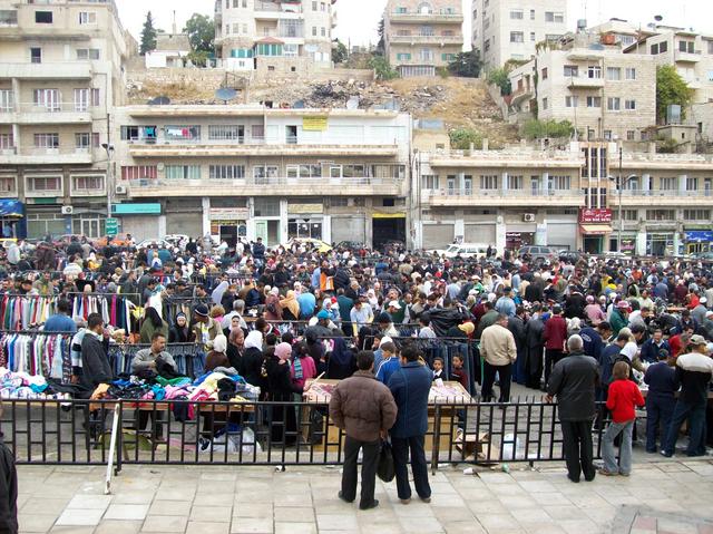 clothes market at bus station