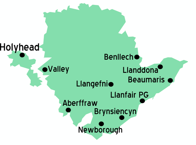 Map of Anglesey