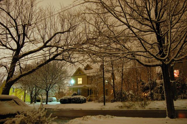 An Ann Arbor street in winter