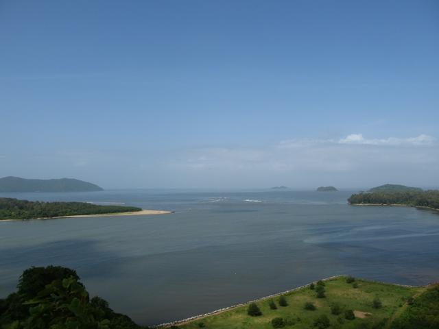 Panoramic view of Arabian sea from Sadashivgarh fort, Karwar