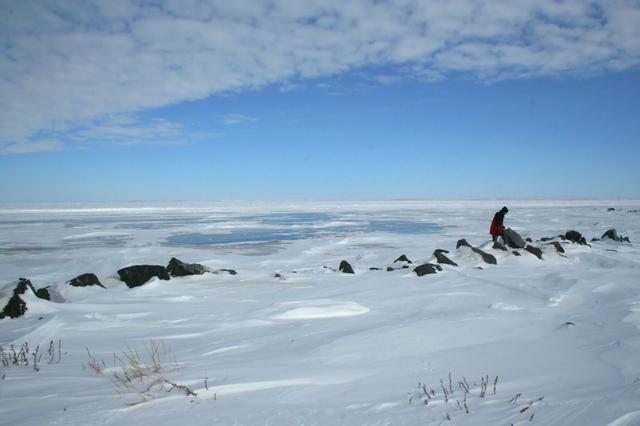 A view of the Arctic Ocean from Tuktoyaktuk in early April 2008