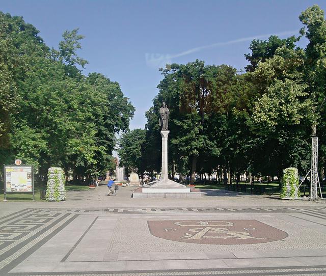 Monument of King Sigismund II Augustus in central Augustów