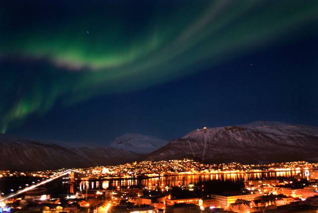 Northern Lights captured just above the city centre