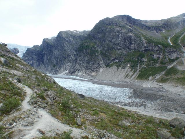 Austerdalsbreen at Veitastrond seen from a safe viewpoint