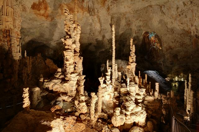 Beautiful stalagmites in the Orgnac Cave