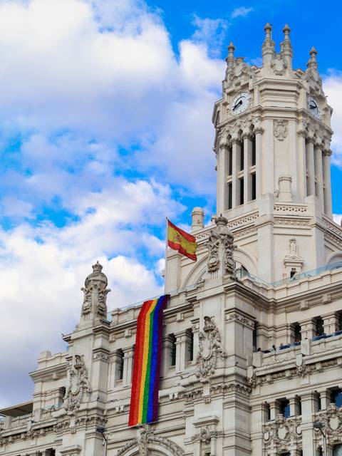 The rainbow flag on Madrid's city hall