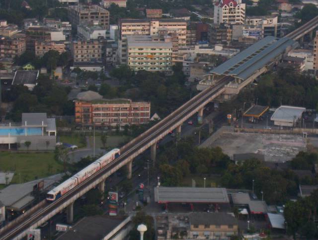 Skytrain of Bangkok near Thong Lo station