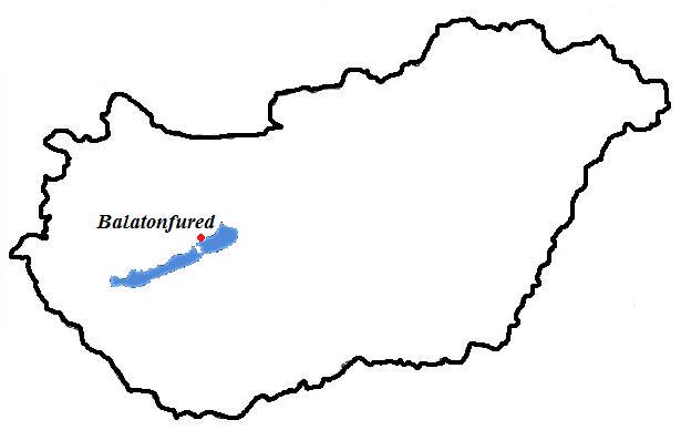 Lake Balaton with Balatonfüred on the North Shore