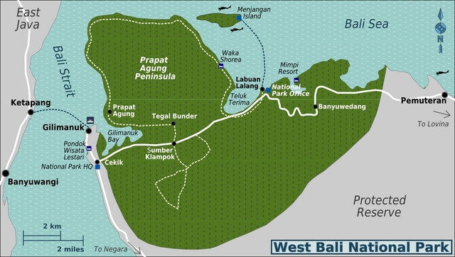 Map of West Bali National Park