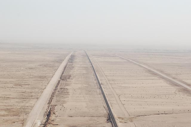 The desert as seen from a hot air balloon