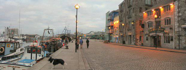 Waterfront of marina at the Barbican, Plymouth