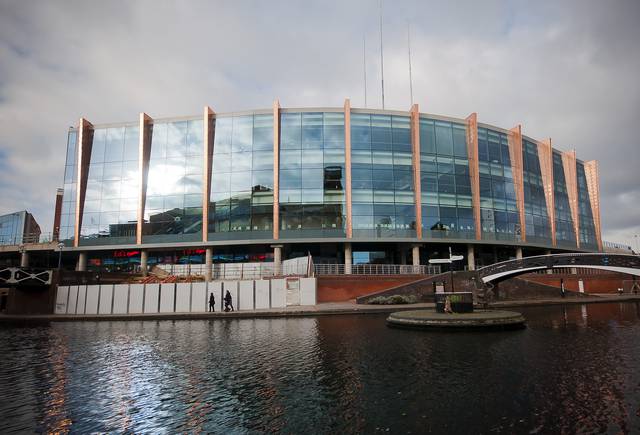 Arena Birmingham seen from the Sealife Centre in 2014