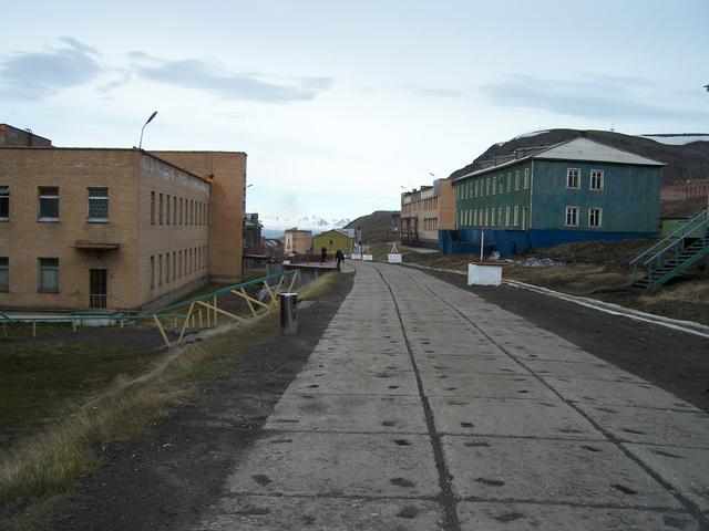 Central Barentsburg, the main street.