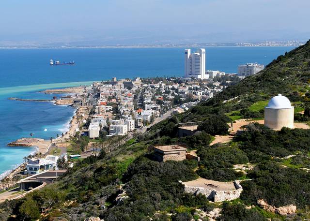 Downtown Haifa, view from Stella Maris area