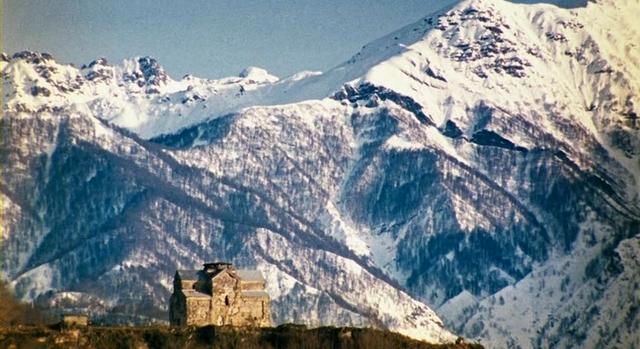 Bedia Cathedral and the Caucasus Mountains in the background