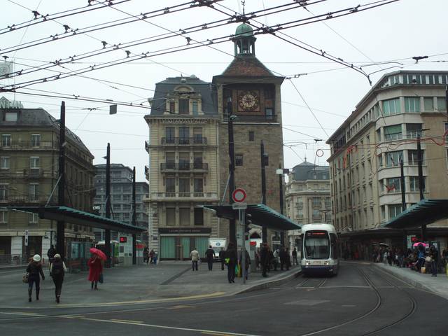 The L'Ile tower and Bel-Air tram station