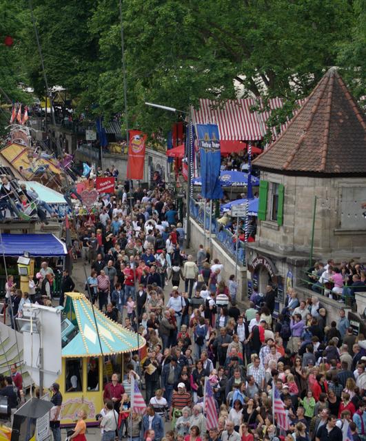 An aerial view of Bergkirchweih 2009