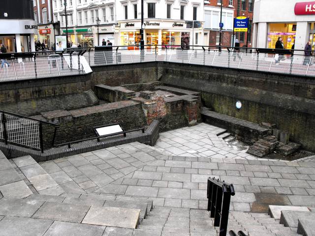 The excavated remains of the Beverley Gate where King Charles 1 was refused entry into Hull