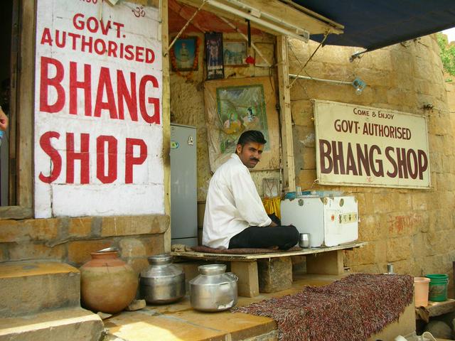 A government-authorised bhang shop in Jaisalmer