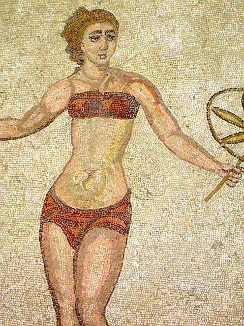 Roman bikini. Mosaic from the Villa Romana.