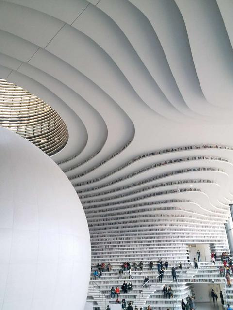 Tianjin Binhai Library bookshelves