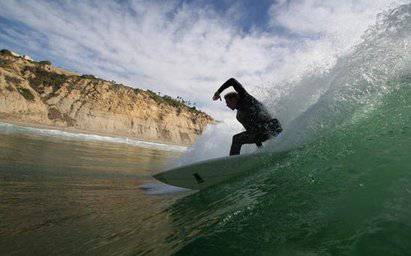 Surfing in La Jolla