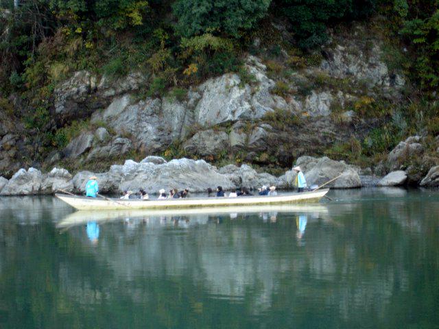 A guided boat tour on the Tenryuu River.
