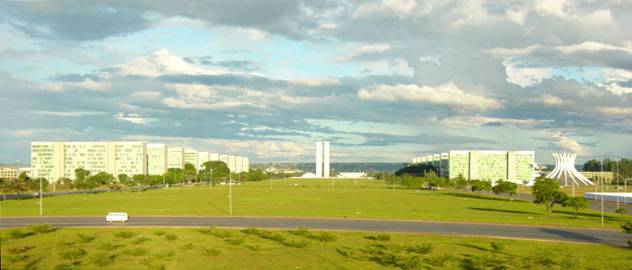 Panorama of Esplanada dos Ministérios, Congress and Cathedral