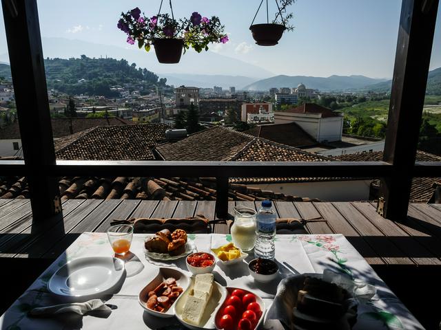 Breakfast with a view in Berat