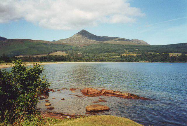 Brodick bay with Goat Fell in the distance