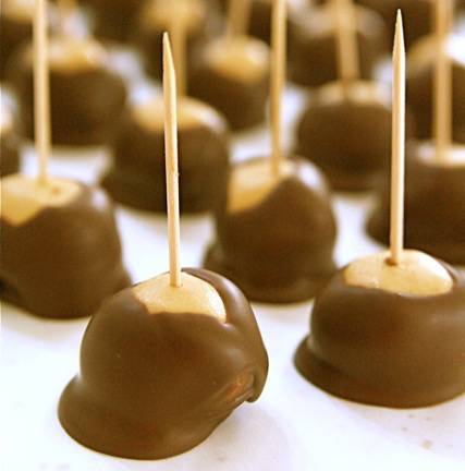 Buckeye peanut butter and chocolate candies.