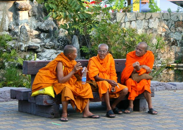 Monks outside Hua Hin Railway Station